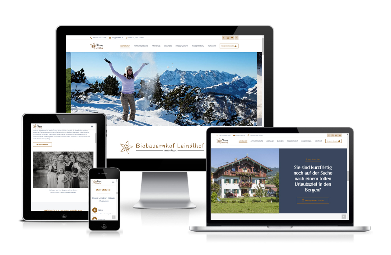 Website Biobauernhof Leindlhof